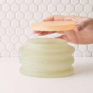 Urban Outfitters Frosted Glass Jar with Cream Lid